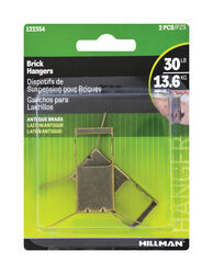 Hillman AnchorWire Brass-Plated Gold Brick Picture Hanger 30 lb 2 pk