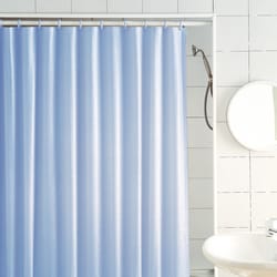 Excell 70 in. H X 72 in. W Light Blue Glitter Shower Curtain Liner Vinyl
