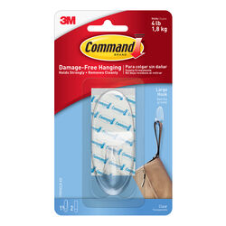 3M Command Large Plastic Hook 3-3/8 in. L 1 pk