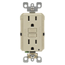 Leviton SmartlockPro 15 amps 125 V Duplex Ivory GFCI Outlet 5-15R 1 pk