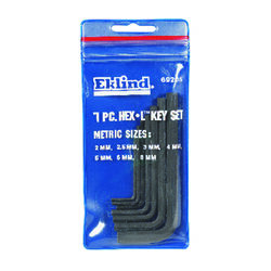 Eklind Tool Hex-L 2-8mm Metric Short Arm Hex L-Key Set Multi-Size in. 7 pc