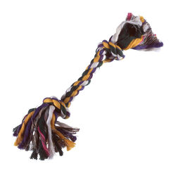 Diggers Multicolored Rag Bone Cotton Rope Dog Tug Toy Small 1