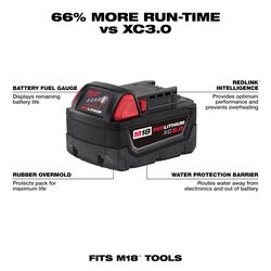 Milwaukee M18 REDLITHIUM XC5.0 18 V 5 Ah Lithium-Ion Extended Capacity Battery Pack 2 pc