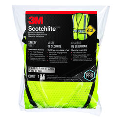3M Scotchlite Reflective Safety Vest with Reflective Stripe Yellow One Size Fits Most