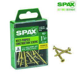 SPAX No. 6 S X 1-1/4 in. L Phillips/Square Flat Head Multi-Purpose Screws 35 pk