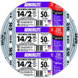 Southwire ARMORLITE 50 ft. 14/2 Solid Aluminum Armored MC Cable