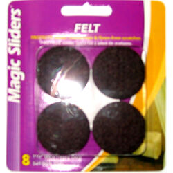 Magic Sliders Felt Self Adhesive Protective Pads Brown Round 1-1/2 in. W X 1-1/2 in. L 8 pk