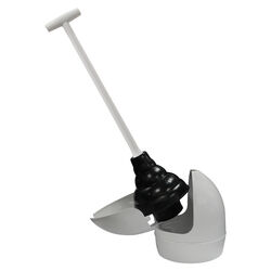 Korky Toilet Plunger with Holder 16 in. L X 6 in. D