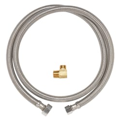 Ace Hardware 1/2 in. FIP T X 3/8 in. D Compression 48 in. Braided Stainless Steel Dishwasher