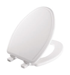 Mayfair Slow Close Elongated White Molded Wood Toilet Seat