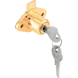 Prime-Line Bright Brass Bronze Steel Cabinet/Drawer Lock