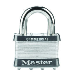 Master Lock 1-1/2 in. H X 7/8 in. W X 2 in. L Laminated Steel Double Locking Padlock 1 pk Keye