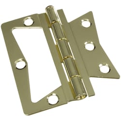 National Hardware 3-1/2 in. L Brass-Plated Door Hinge 2 pk