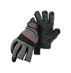 Boss Men's Indoor/Outdoor Carpenter's Glove Black/Gray L 1 pair