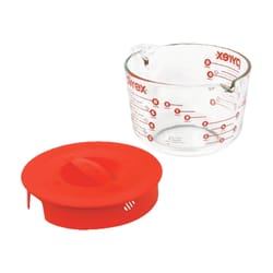 Pyrex 8 cups Glass/Plastic Clear/Red Measuring Cup