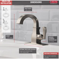 Delta Lakewood Spotshield Brushed Nickel Single Handle Lavatory Faucet 2 in.