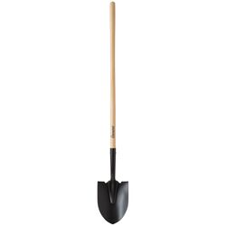 Home Plus Steel blade Wood Handle 8 in. W X 56.75 in. L Round Point Shovel