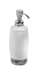 InterDesign Chrome White Ceramic/Steel Soap Dispenser