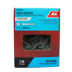 Ace No. 7 S X 1-5/8 in. L Square Flat Head Premium Deck Screws 1 lb 190 pk