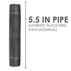 BK Products 3/4 in. MPT T Black Steel 5-1/2 in. L Nipple