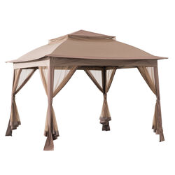 Living Accents Polyester Pop-Up Pogoda Gazebo 111.02 in. H X 10 ft. W X 10 ft. L