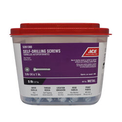 Ace 1/4-14 Sizes S X 1 in. L Hex Washer Head Self- Drilling Screws 5 lb