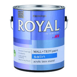 Ace Royal Satin High Hiding White Interior Latex Wall+Trim Paint Interior 1 gal