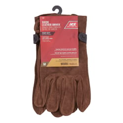 Ace M Suede Cowhide Driver Brown Gloves
