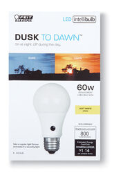 Feit Electric acre Intellibulb A19 E26 (Medium) LED Dusk to Dawn Bulb Natural Light 60 Watt Equivale