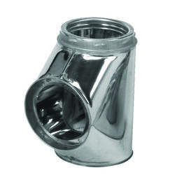 Selkirk 12-3/4 in. S X 6-3/8 in. S X 6-3/8 in. S Stainless Steel Stove Pipe Tee Cap Flow Tee