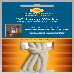 Hooper 1/8 in. T X 8 in. L Round Wick Shape Cotton Lamp Wick 5 pk
