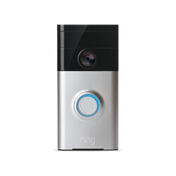 Ring Satin Nickel Silver Metal/Plastic Wireless Video Doorbell