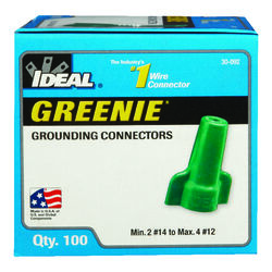 Ideal Greenie Insulated Wire Grounding Connector Green 100 pk