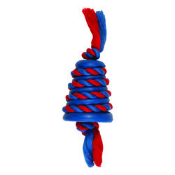 Chomper Assorted Mongoose Rubber Rope Tug and Toss Rubber Dug and Toss Medium