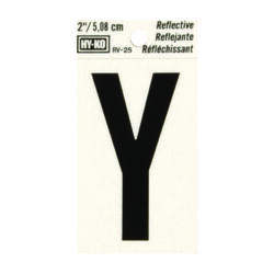 Hy-Ko 2 in. Reflective Black Vinyl Self-Adhesive Letter Yes 1 pc