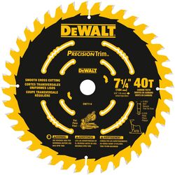 DeWalt 7-1/4 in. D X 5/8 in. S Precision Trim Carbide Tipped Saw Blade 40 teeth 1 pk