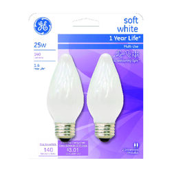 GE 25 W F15 Decorative Incandescent Bulb E26 (Medium) Soft White 2 pk