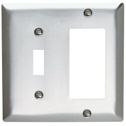 Pass & Seymour Silver 2 gang Stainless Steel GFCI/Rocker/Toggle Wall Plate 1 pk