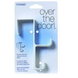 InterDesign 5-1/2 in. L White Plastic Medium Over-the-Door Double Hook 1 pk