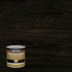 Minwax PolyShades Semi-Transparent Satin Classic Black Oil-Based Stain and Polyurethane Finish 0.5 p