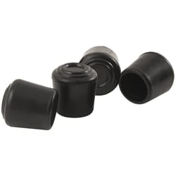 SoftTouch Rubber Leg Tip Black Round 7/8 in. W 4 pk