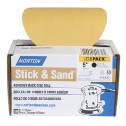 Norton Stick & Sand 5 in. Aluminum Oxide Adhesive A290 Sanding Disc 220 Grit Very Fine 50 pk