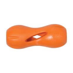West Paw Zogoflex Orange Qwizl Synthetic Rubber Dog Treat Toy/Dispenser Large in.