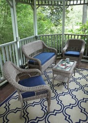 Living Accents Gray Wicker Rocking Chair Blue