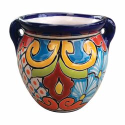 Avera Products Talavera 6 in. H X 7.25 in. W X 5.25 in. D Ceramic Michoacana Planter Multicolo