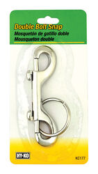 Hy-Ko 2GO 1-1/8 in. D Steel Silver Double-Bolt Snap with Split Ring Key Ring