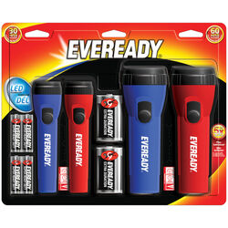 Energizer Eveready 25 lm Black/Blue/Red LED Flashlight AA/D Battery