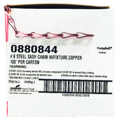 Campbell Chain No. 8 in. Twist Link Carbon Steel Sash Chain 3/64 in. D X 100 ft. L