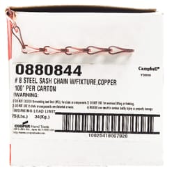 Campbell Chain No. 8 in. Twist Link Carbon Steel Sash Chain 3/64 in. D X 100 ft. L