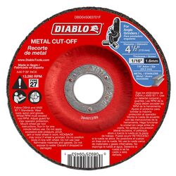 Diablo 4-1/2 in. D X 7/8 in. S Aluminum Oxide Metal Cut-Off Disc 10 pk